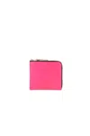 Comme Des Garçons Super Fluo Zip Around Wallet In Pink