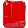Comme Des Garçons Reversed Hem Patent Zip Around Wallet In Red