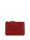 Comme Des Garçons Zip Coin Purse In Red