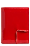 Comme Des Garçons Wallets Reversed Corner Patent Leather Card Case In Red