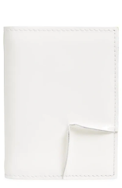 Comme Des Garçons Wallets Reversed Corner Patent Leather Card Case In White