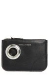 Comme Des Garçons Wallets Small Eyelet Leather Zip Pouch In Black