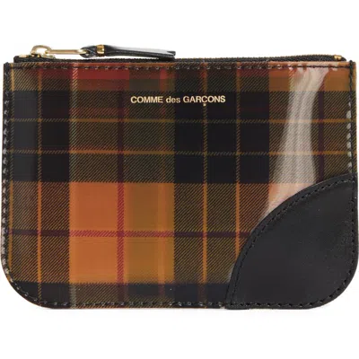 COMME DES GARÇONS COMME DES GARÇONS WALLETS SMALL TARTAN LEATHER ZIP POUCH 