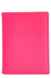 Comme Des Garçons Wallets Super Fluorescent Leather Bifold Wallet In Pink/yellow