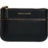 Comme Des Garçons Wallets Triple Stitch Leather Zip Pouch In Black