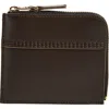 Comme Des Garçons Wallets Triple Stitch Zip Pouch In Brown