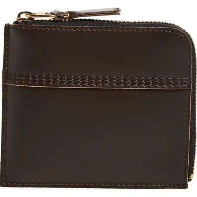 Comme Des Garçons Wallets Triple Stitch Zip Pouch In Brown
