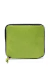 Comme Des Garçons Washed Bi-fold Zip-up Wallet In Green