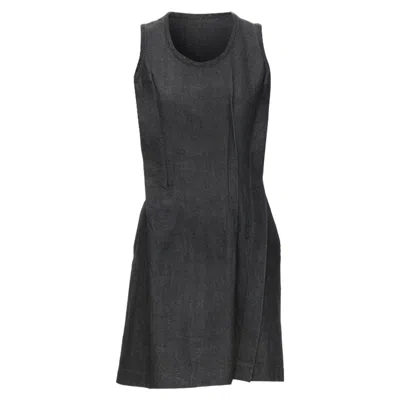 Comme Des Garçons Comme Des Garcons Washed Denim Pinched Seam Dress In Blue