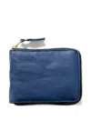 Comme Des Garçons Washed-effect Zip-around Wallet In Blue
