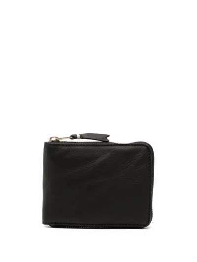 Comme Des Garçons Washed Leather Wallet Accessories In Black