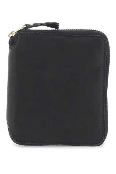 Comme Des Garçons Washed Leather Zip-around Wallet In Black