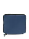 Comme Des Garçons Washed Leather Zip-up Wallet In Blue