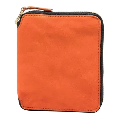 Comme Des Garçons Washed Wallet U Zip In Orange