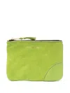 Comme Des Garçons Washed Zip Pouch In Grün