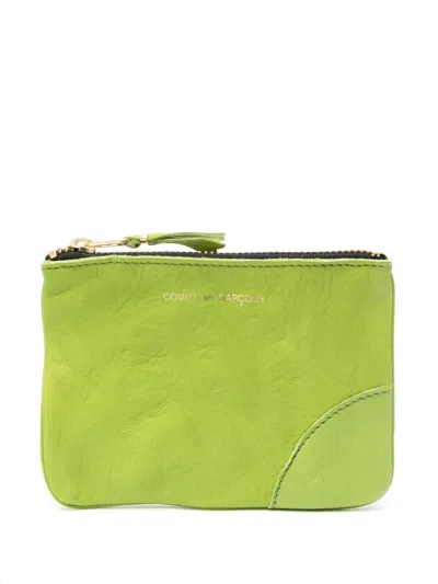 Comme Des Garçons Washed Zip Pouch In Green
