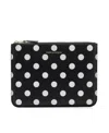 Comme Des Garçons Comme Des Garcons Wallet Polka Dots Pouch In Black