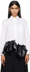 COMME DES GARÇONS WHITE & BLACK PLEATED SHIRT