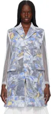 COMME DES GARÇONS WHITE & MULTICOLOR LAYERED JACKET