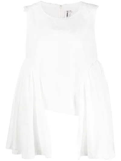 COMME DES GARÇONS WHITE ASYMMETRIC TANK TOP