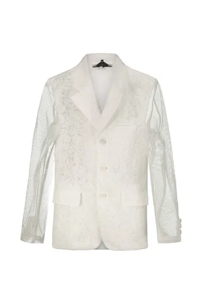 COMME DES GARÇONS COMME DES GARÇONS WHITE BLAZER CLOTHING