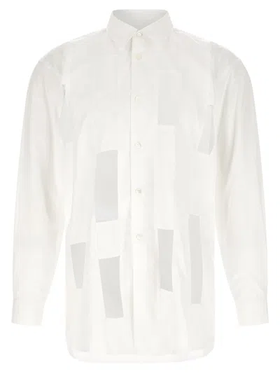 Comme Des Garçons White Geometric Cut-out Shirt