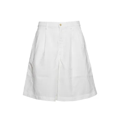 Comme Des Garçons White Cotton Over Bermuda Shorts