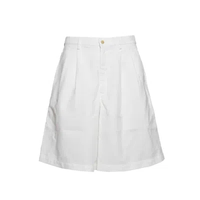 Comme Des Garçons White Cotton Over Bermuda Shorts