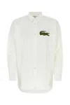 Comme Des Garçons Shirt Collaboration With Lacoste Featuring Button-down Collar In White