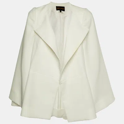 Pre-owned Comme Des Garçons White Crepe Oversized Open Jacket S