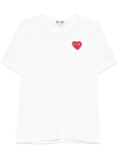 Comme Des Garçons White Crewneck Logo T-shirt