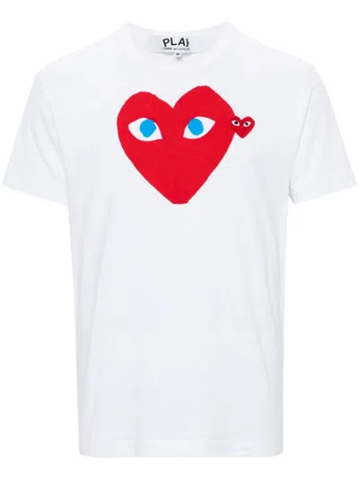 COMME DES GARÇONS WHITE CREWNECK LOGO T-SHIRT