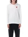 Comme Des Garçons Play Heart-patch Jersey T-shirt In White