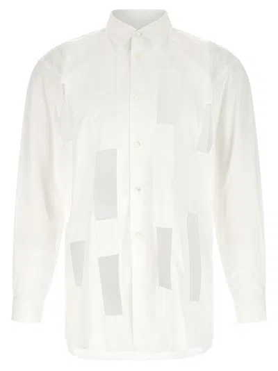 Comme Des Garçons Homme Plus Geometric Cut-out Oversized Shirt In White