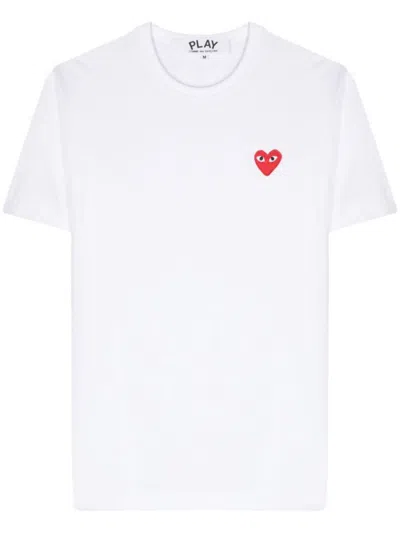Comme Des Garçons White Heart Cotton T-shirt