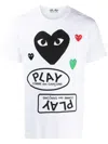 Comme Des Garçons White Heart Print T-shirt In White