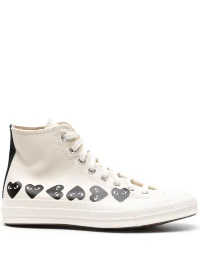 COMME DES GARÇONS WHITE HIGH TOP SNEAKERS