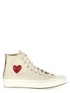 Comme Des Garçons Off White High Top Sneakers In Beige