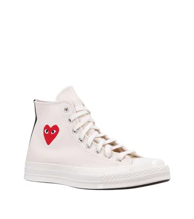 Comme Des Garçons White Lace-up Sneakers