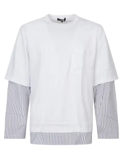 Comme Des Garçons White Layered Long-sleeved T-shirt
