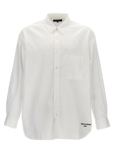 Comme Des Garçons Embroidered Logo Cotton Shirt With Classic Fit In White