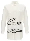 Comme Des Garçons Shirt Collaboration With Lacoste Featuring Graphic Print In White