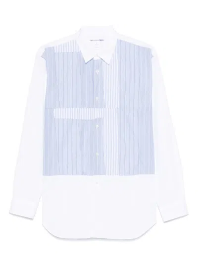 Comme Des Garçons White Long Sleeve Striped Shirt