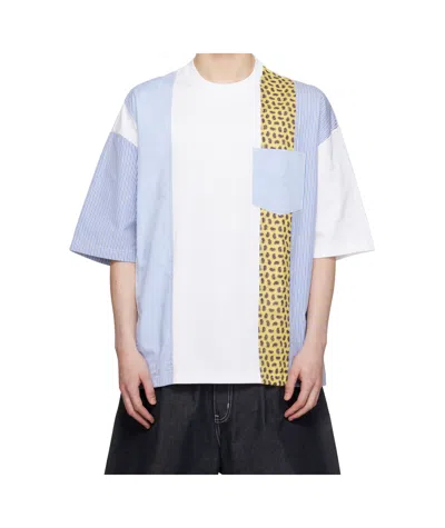 Comme Des Garçons White Multi Fabrics Mix T-shirt