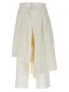 Comme Des Garçons Layered Bermuda Shorts In Textured Fabric In White
