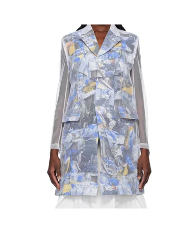 COMME DES GARÇONS WHITE  MULTICOLOR LAYERED JACKET