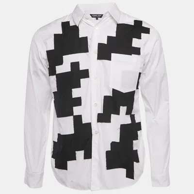 Pre-owned Comme Des Garçons White Patch Work Cotton Shirt S