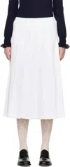Comme Des Garçons White Pleated Midi Skirt In White