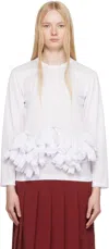 Comme Des Garçons White Polyester Back Pin Mesh T-shirt