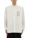 Comme Des Garçons Embroidered Detail Button-down Collar Shirt In White